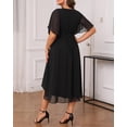 thumbnail image 3 of Vestido de cóctel Talisea talla grande de chifón negro alto-bajo, 3 of 6