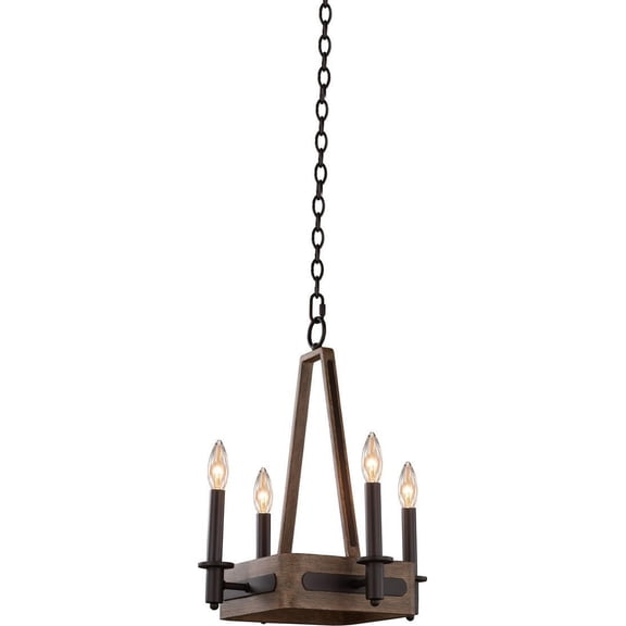 Satin Bronze Farmhouse Chandelier-4 Lights
