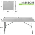 thumbnail image 2 of MagXiHuaZhaoChen hion 6ft Plastic Folding Table with Handle for Indoor Outdoor, 6 Foot Utility Commercial Craft Foldable Table for Party Events, Gray, 2 of 8