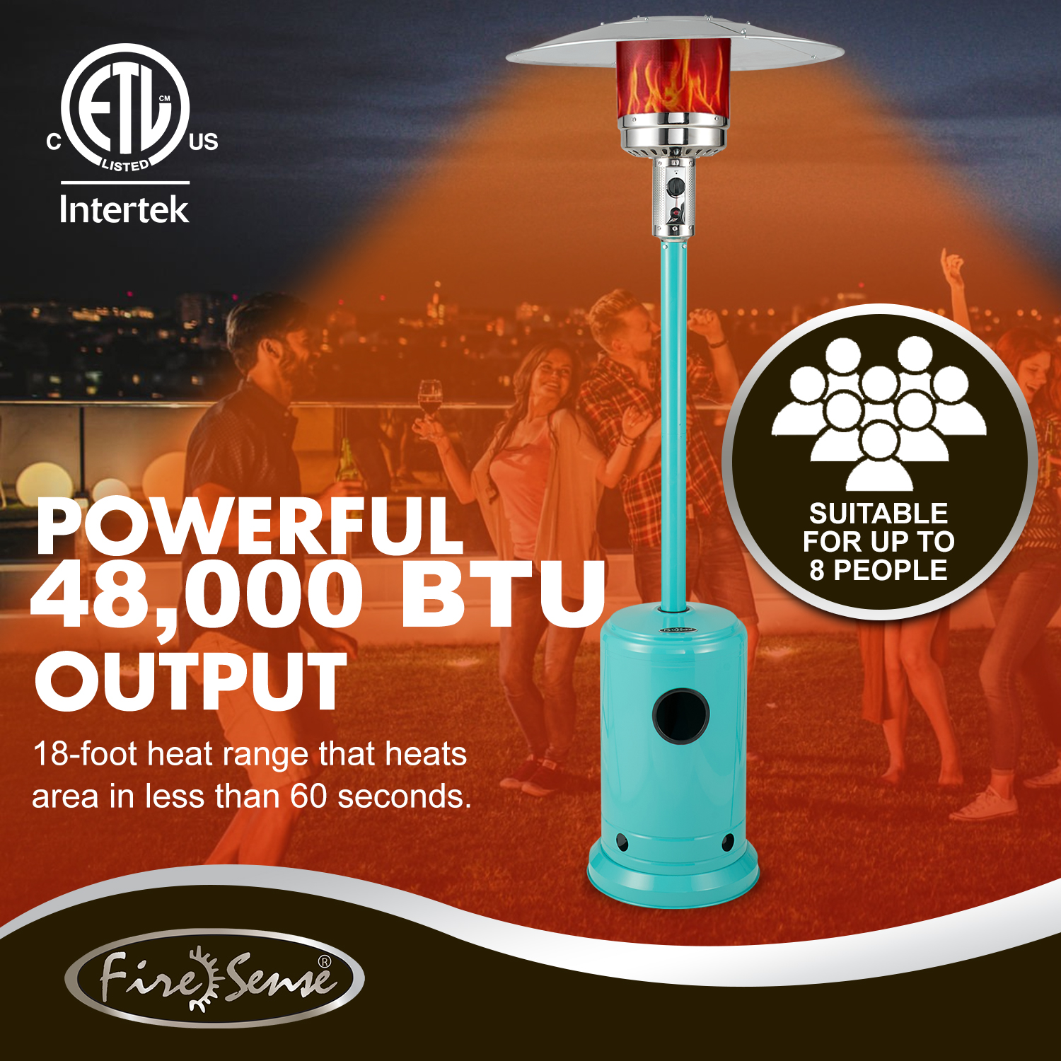 Aqua Blue 48,000 BTU Propane Patio Heater - Walmart.com