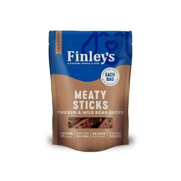 Nutri Source 112519 12 oz Finleys Meaty Chicken & Wild Boar Sticks Dog Treats - 6 Count