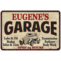 EUGENE'S Garage Gift Man Cave Metal Sign Decor 12x18 112180014083