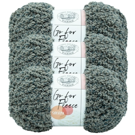 UPC: 0842093130604 | Lion Brand Yarn Go for Fleece Sherpa Stone Super Soft Sherpa Jumbo Polyester Gray Yarn 3 Pack