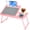 Adjustable Pink, variant on Laptop Desk for Bed, Adjustable Height Laptop Bed Table, Foldable Lap Desk with Charge Port, Desktop Card Slot, Side Drawer, Book Shelf, Portable Lap Tray for Eating Reading Working Sofa & Floor