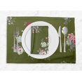 thumbnail image 1 of S4Sassy Green Leaves & Begonia Floral Washable Printed Dining Reversible Tablemats With Napkins Set, 1 of 3