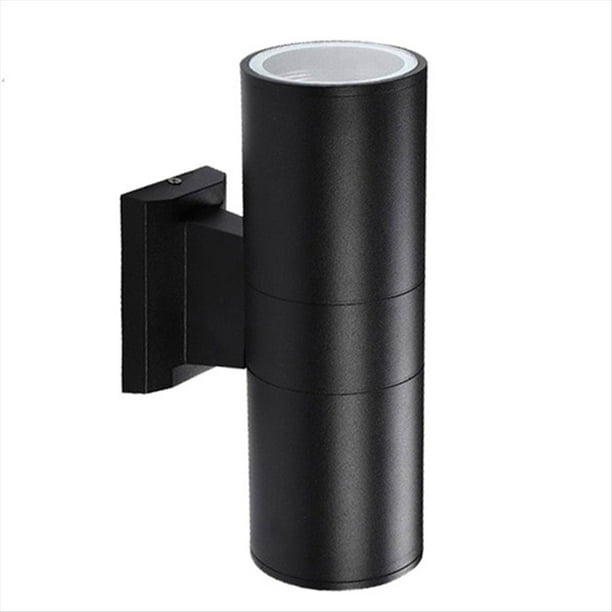 Apliques de Pared Cilíndricos para Exteriores, Luz de Porche, Luces de Arriba A Abajo, Aplique de Pared Impermeable Negro Mate, Luminaria Exterior.