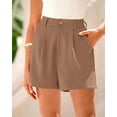 thumbnail image 3 of FreshPretty Shorts for Women Dressy Casual Summer Elastic Waist in The Back Pleated Wide Leg Tailored Work Trouser Shorts, 3 of 7