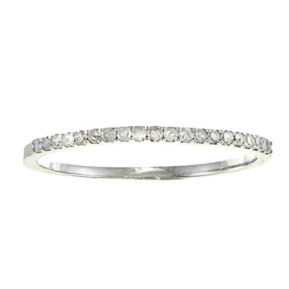10k White Gold Thin Diamond Wedding Band (1/7 cttw, I-J Color, I2-I3 Clarity)