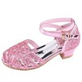 thumbnail image 2 of HAOTAGS Dance Shoes for Toddler Girls, Sparkle Latin Breathable Sequin Princess Dance Sneakers Sandals Pink 32, 2 of 9