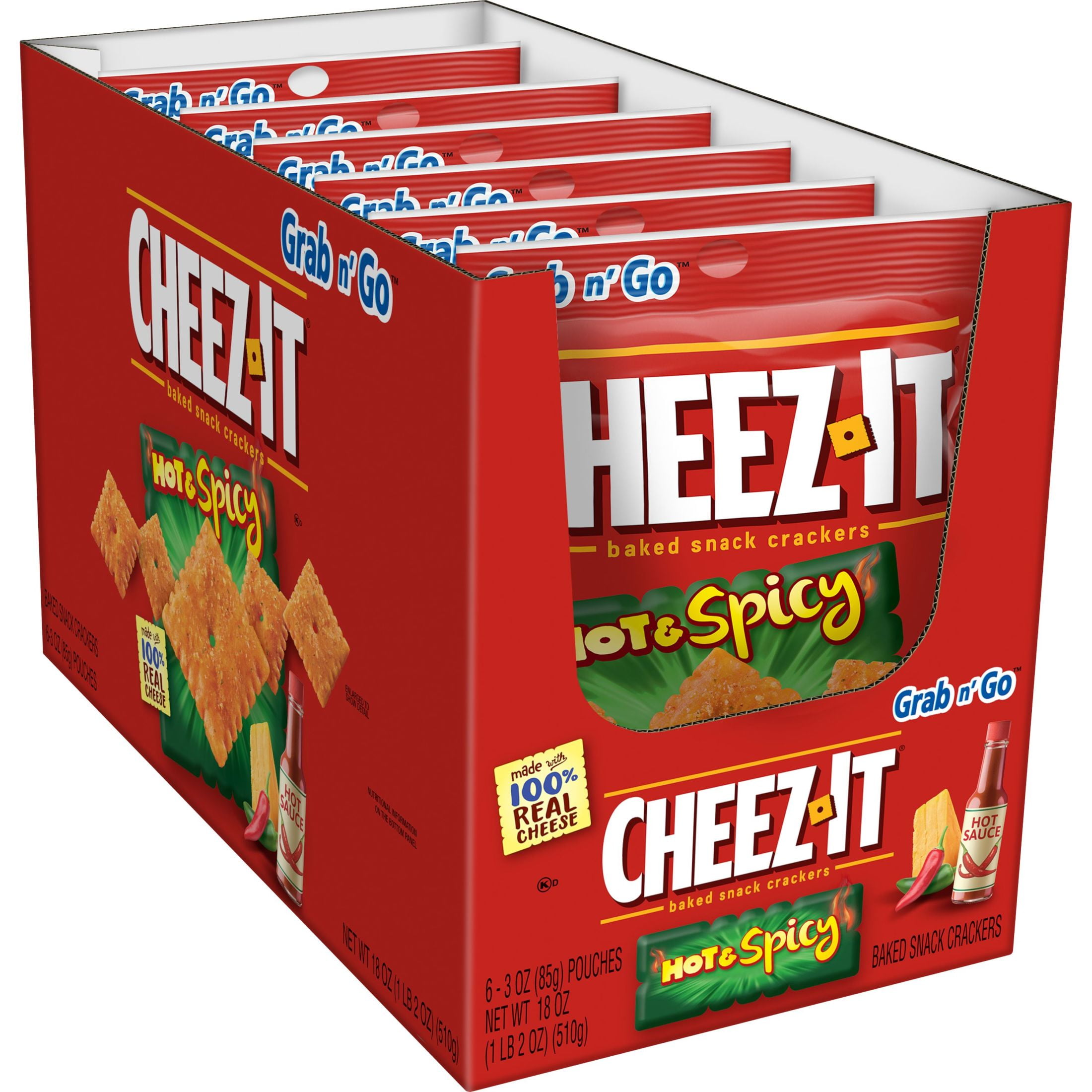 Cheez-It Cheese Crackers, Hot and Spicy, 18 oz, 6 Count