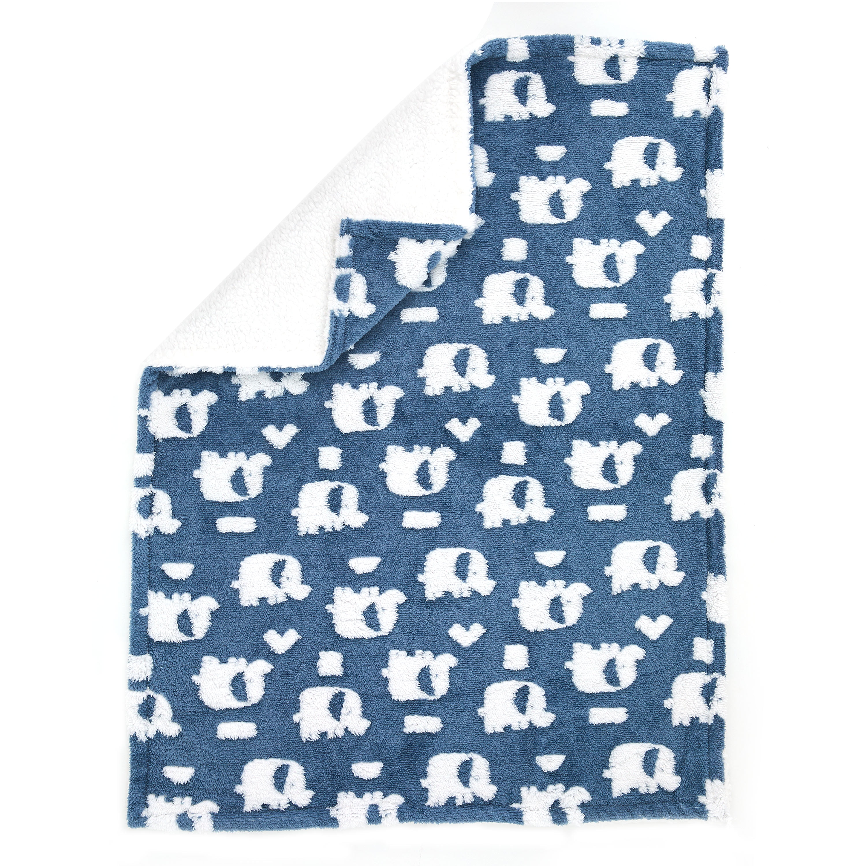 Parent's Choice Blue Texture Elephant Blanket for Infant Boys and Girls, 30" x 40"