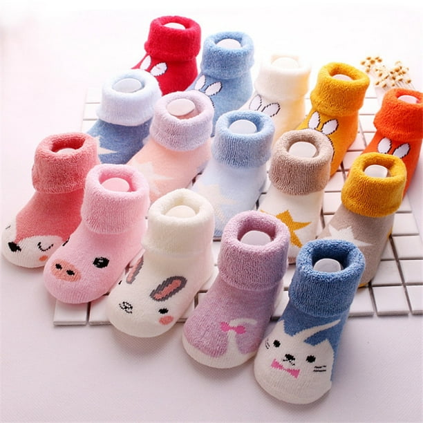 3 Pair Uinisex baby socks Spring Autumn terry socks warm toddler boy/girls floor socks infant clothing accessories 0-24m83M He Qiyong unisex