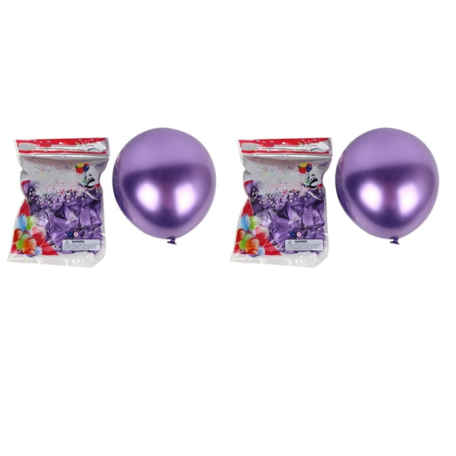 100 Piezas Globos de Látex Metálicos de 10 Pulgadas, Globos de Perla de Metal Brillantes Cromados Espesos Globos para Decoración de Fiestas, PúRpura