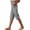Gray, variant on Capri Pants for Women Summer Elastic Waist Cropped Pants Casual Loose Fit Button Side Slit Straight Leg Capris with Pockets Black XL