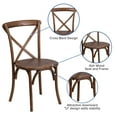 thumbnail image 4 of Flash Furniture HERCULES Series 8' x 40'' Antique Rustic Folding Farm Table Set with 8 Cross Back Chairs and Cushions, 4 of 11