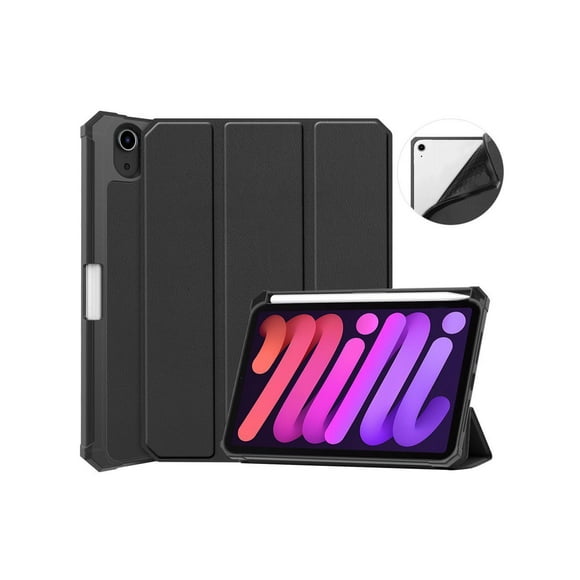 Case for iPad mini 7 (A17 Pro) 2024 / Mini 6 2021 8.3 inch with Pencil Holder - [ Protection + 2nd Gen Apple Pencil Charging + Auto Wake/Sleep] Soft TPU Back Cover