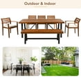thumbnail image 3 of 7-Piece Outdoor Wood Dining Set, Outdoor Dining Furniture Set for 7-8 Person with Cushions, Ergonomic Chairs, Bench and Thicker Table, Brown, 3 of 10