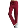 thumbnail image 7 of Daiosportswear Women's Drawstring Tie Daily Leggings High Waist Workout Yoga Pants Wine XL(XL), 7 of 7