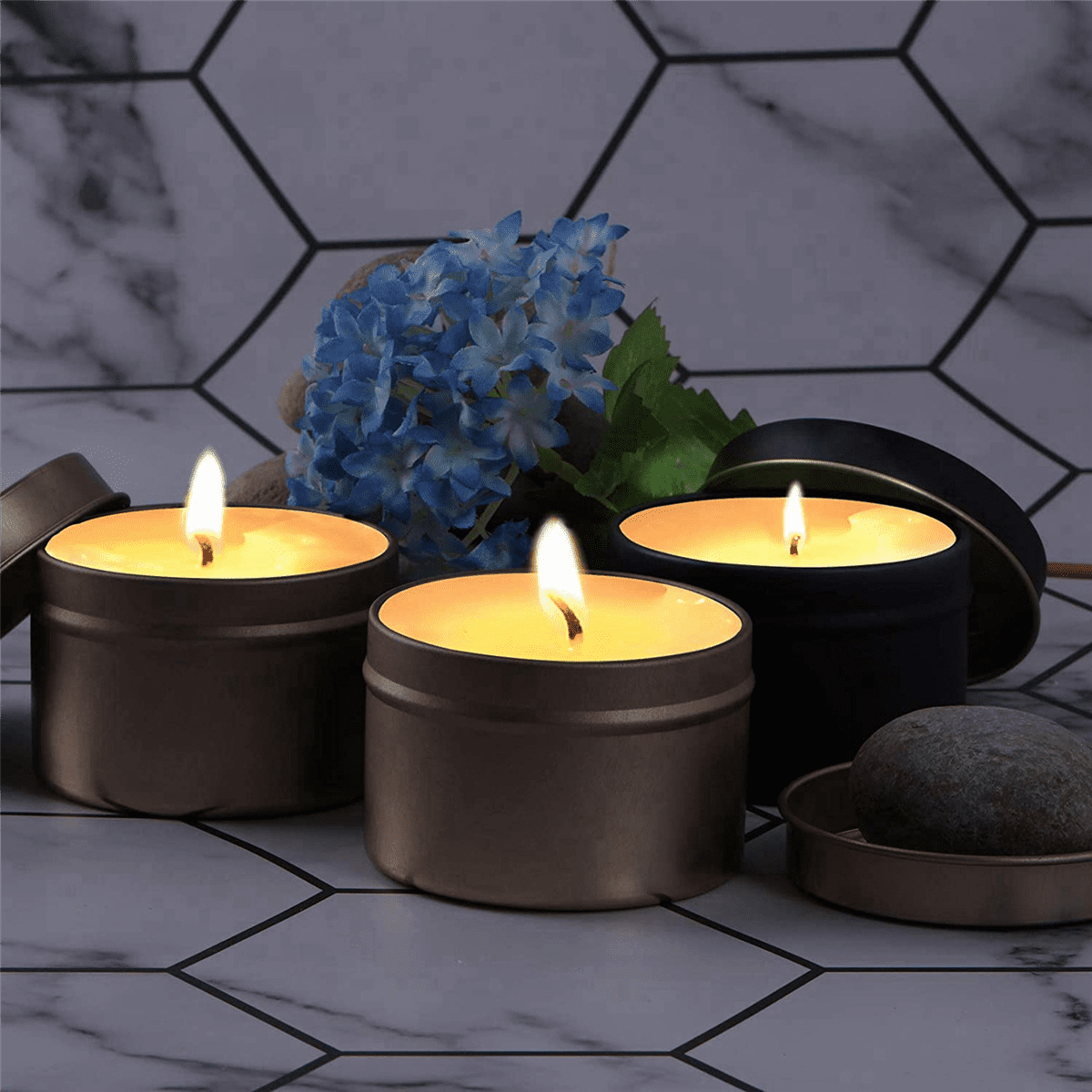 96 Pack Candle Tin Cans with Lids, 4 Oz, Metal Candle Jars for DIY Candle Making, Arts & Crafts, Favors and Gifts