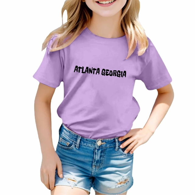 TZEWGL T-Shirts For Girl Squid Theme Printed Loose Crew Neck Short Sleeve Blouse For Baby size 4-5T