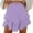 Purple, variant on Zunfeo Tiered Skirts for Women Summer Boho Beach Mini Skirts with Shorts Ruffles Casual Skort Gray S