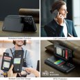 thumbnail image 4 of Mantto Case for Samsung Galaxy A13 4G with Card Holder, Retro PU Leather RFID Blocking Credit Card Slots Double Magnetic Clasp Flip Kickstand Shockproof Phone Cover for Samsung Galaxy A13 4G,Black, 4 of 9