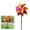 Bronze, variant on Flower Wind Spinner Sparkly Lawn Pinwheels, Plastic Reflective Pinwheels for Party Decorations/Yard/Garden, Colorful Rainbow Garden Windmill