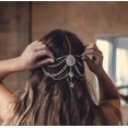 thumbnail image 1 of DoubleNine - Diadema bohemia para novia, boda, diadema con diamantes de imitación en forma de lágrima, accesorios para el pelo de cristal, tocado de diosa para mujer (dorado), 1 of 4