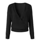thumbnail image 2 of Top Cruzado De Punto Acanalado Con Cuello En V De Manga Larga Para Mujer, Camisas De Manga Larga De Punto, Camisas Cruzadas, Jersey, Tops Elegantes, Camisa De Manga Larga, 2 of 8