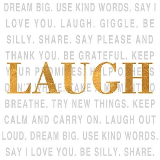 Gold Love Type II (Laugh) Canvas Art - SD Graphics Studio(24X24)