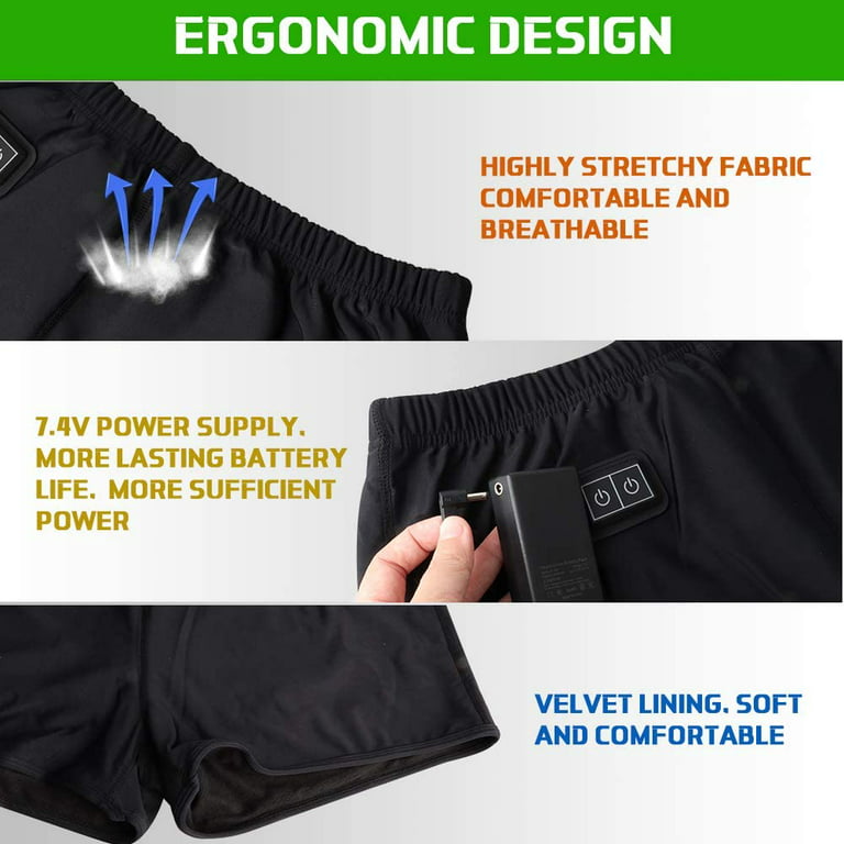 Pantalon chauffant, Unisexe Batterie Boxer Slip Chauffant Pantalon Chaud  Shorts Sous-vêtements Thermiques Électriques Bas Pour Hommes Femmes Fz52  Fz52