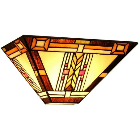 Mission Style Wall - Chloe Lighting Gode Tiffany-Style 1-Light Mission Wall Sconce, 12