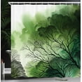 thumbnail image 3 of Ambesonne Dark Green Shower Curtain, Delicate Forest Trees, 69"Wx75"L, Fern Green, 3 of 4