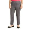 Womens Plus-Size Petite Pull-On Stretch Woven Pants
