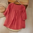 thumbnail image 4 of Kelon Women's Tops Short Sleeve Shirts V Neck Boho Tops Loose Fit Shirts Business Dressy Casual 2026, 3XL, 4 of 6