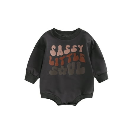 

Newborn Baby Boy Girl Fall Romper Sassy Long Sleeve Sweatshirt Bodysuit