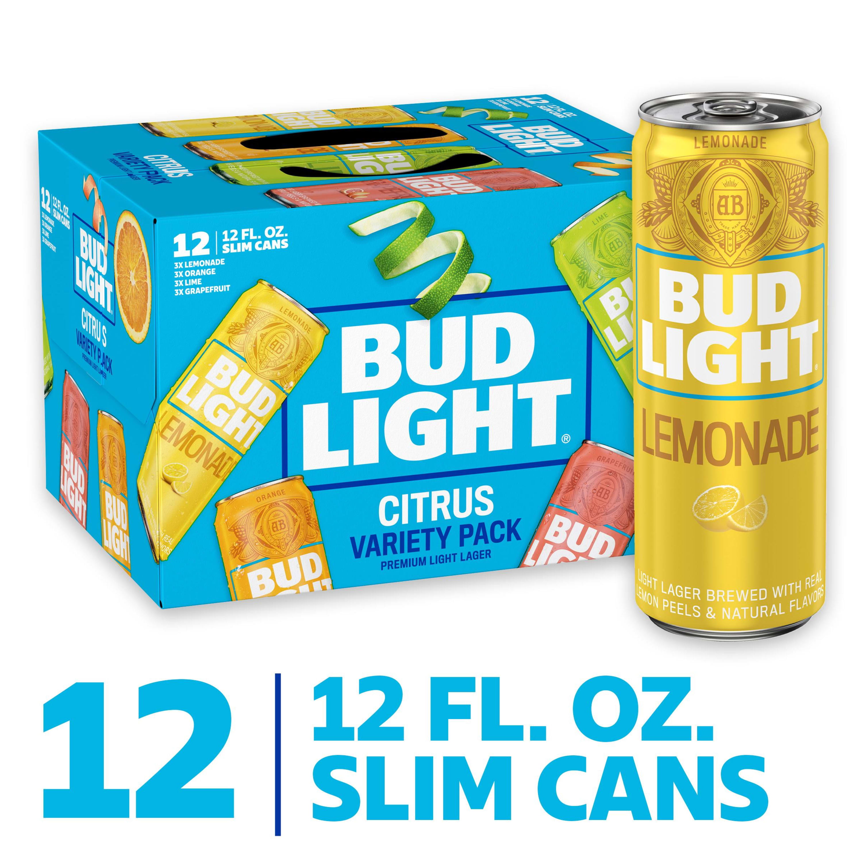 Bud Light Lime Lemonade Orange Beer Variety Pack 12 Pack Beer 12 Fl Oz Cans Walmart Com