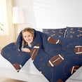 thumbnail image 6 of jejeloiu Ball Game Rugby Bedding Comforter Set,American Ball Twin Comforter Sets,Blue Brown Bedding Set For Child,Microfiber Bedroom Decor Reversible,3-Piece, 6 of 9