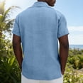 thumbnail image 5 of DAFPZW Mens Short Sleeve Shirts Summer Dressy Casual Business Button Down Blouses Beach Wedding Vacation Lightweight Tops, 5 of 8