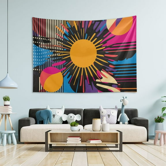 Yayeee Tapestry Wall Hanging for Bedroom 60" x 40" Living Room Home Wall Art Decor, Futuristic Circles