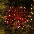 thumbnail image 1 of Alpine Corporation CRD100L-RD Christmas Snowflake Large Ornament with 96 LED Lights, 16 Inch Tall, 16-Inch, Red, 1 of 5