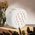 thumbnail image 6 of Naloa Tulips Flowers Round Jewelry Box, Travel Jewelry Organizer, 3.9 x 3.9 x 2in Jewelry Storage Box for Women-White, 6 of 7