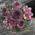 thumbnail image 4 of Yuseik Clearance 6-Branch Hydrangea Peony Bouquet 2Pc Dark Pink, 2X Artificial Flowers, Home Imitation Products, 4 of 9