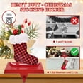 thumbnail image 3 of Guardwee Heavy Duty Christmas Stocking Holder Set of 4 Free Standing for Mantle, Xmas Metal Hooks Christmas Decor with Black and Red Buffalo Plaid and Snowmen, Trees, Trucks, Stockings Elements - Red, 3 of 6