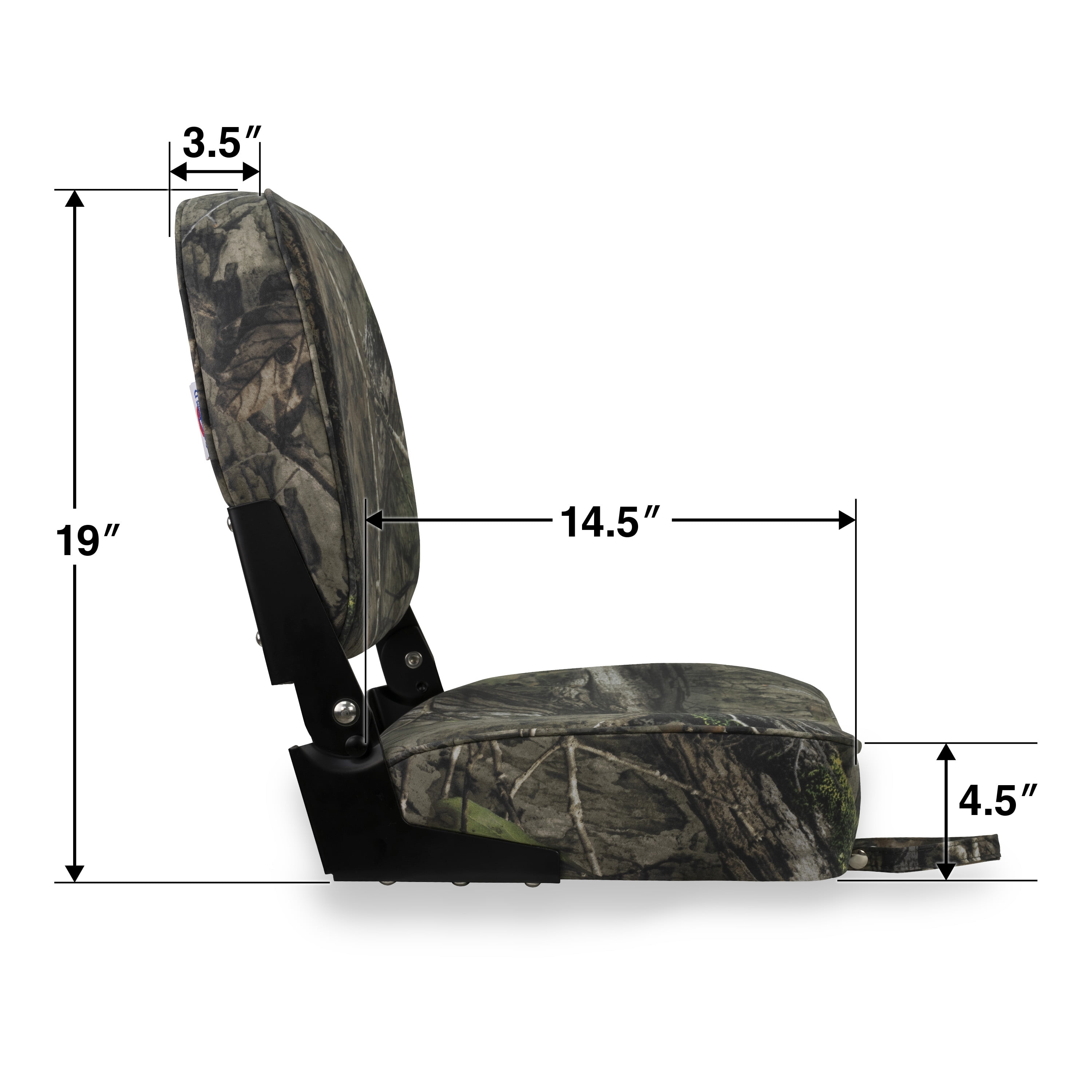 (2 pack) Springfield Marine Economy Folding Seat for Fishing Boat - Mossy Oak Duck Blind - 16"