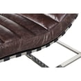 thumbnail image 5 of Crafters and Weavers Plano Channeled Leather & Steel Chaise Lounge in Dark Brown, 5 of 7