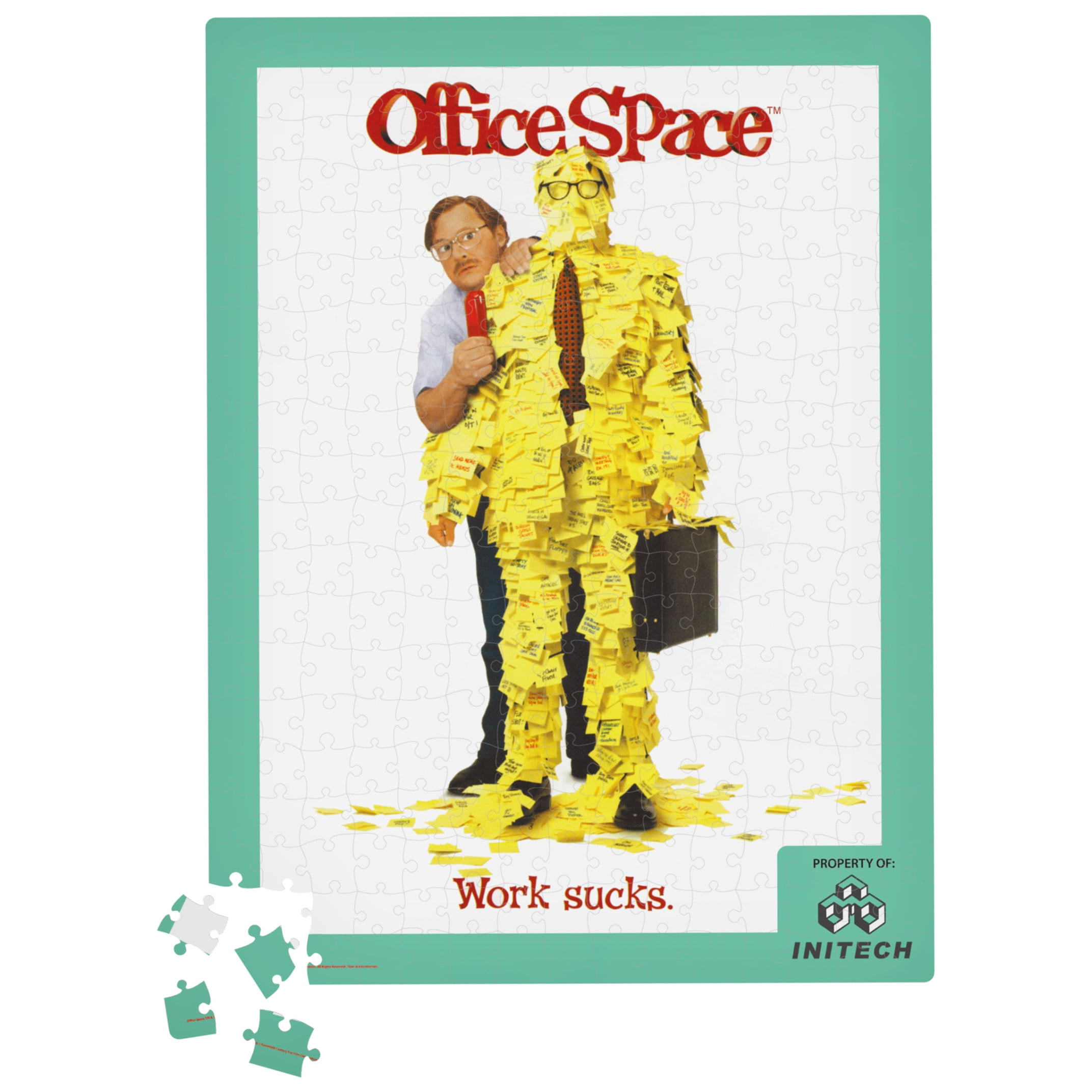 Office Space Movie 500-Piece Jigsaw Puzzle in Plastic Retro Blockbuster VHS Video Case, for Adults and Kids Ages 8 and up