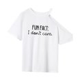 thumbnail image 4 of Camiseta para mujer con cuello redondo, camiseta básica informal, camiseta de manga corta para desplazamientos con mochila en la calle L, 4 of 8