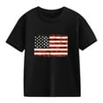 thumbnail image 4 of Jinhomg American Flag Shirts for Kids Casual Short Sleeve Crew Neck Tees USA Patriotic Summer Tops Boys Girls 4Th of July Gifts Black 130, 4 of 8