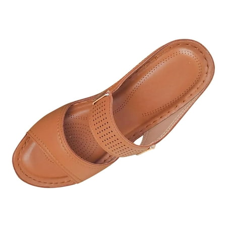 

Akiihool Slippers Women Summer Women s Sunrise Kenji Toe Post Platform Sandal- Supportive Flip Flop Wedge Sandals (Brown 6.5)